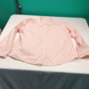 Chico's Peach and White Striped Blouse Size 2